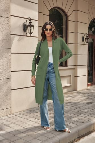 Image of GRACE KARIN Essential Solid Open Front Maxi Long Knitted Cardigan Sweater for Women