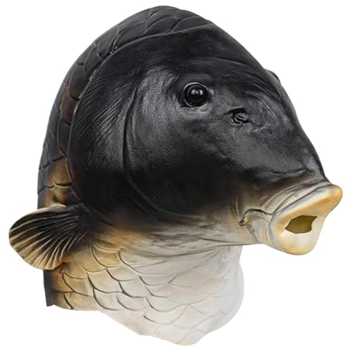 XJKLBYQ Masque Poisson Réeliste Tête Animale Latex Halloween Costume