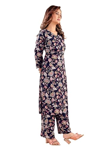 Image of MS VHCK ENTERPRISE Women's Rayon Straight Printed Kurta with Palazzo