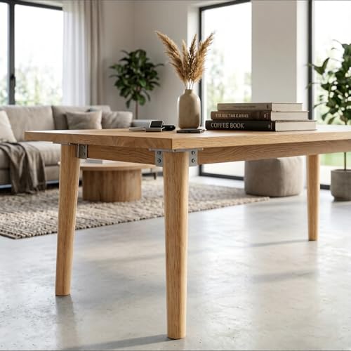 Pieds de canapé en bois naturel de chêne 25 cm pour lit et table - 3
