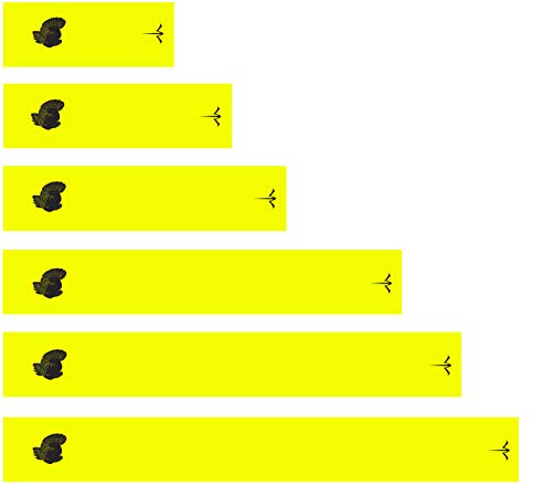 White Water Archery Solid Yellow Fluorescent Neon Turkey Silhouette Arrow Wraps 15 Pc Pack Choose Length Width (3, 1.12)