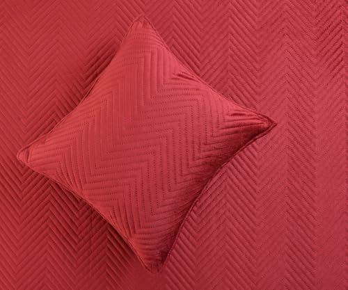 Image of Luxury Velvet Diwan Bedsheet with 5 Cushion Covers and 2 Bolster Covers - Designer Sofa DiwanCover Set for Living Room Set (1+2+5) (Maroon)