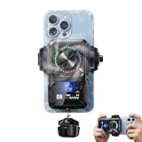 darkFlash Smartphone Cooler for Gaming, 2000mAh Rechargeable Fast Cooling with RGB Light, Temperature & Battery Display, Universal Snap-On Clip Design, with Vertical/Horizontal Stand Mount