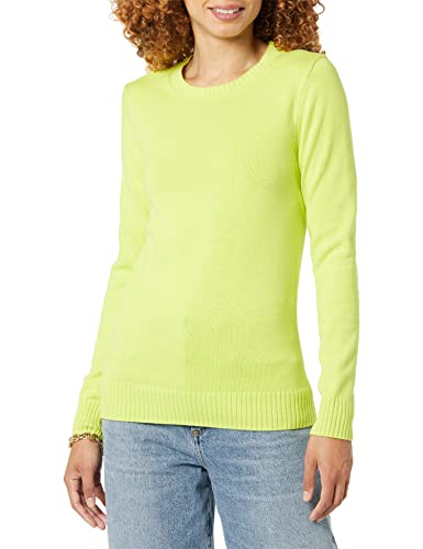 Amazon Essentials Women's Crewneck Sweater, 100% Cotton, Lime Green, XX-Large, Plus Size Available