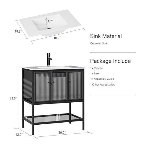 Homecart BV336B 30 Inch Bathroom Vanity Cabinet thumb #1