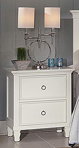Amazon.com: New Classic Furniture Tamarack Wood 2-Drawer Nightstand, White  : Home & Kitchen