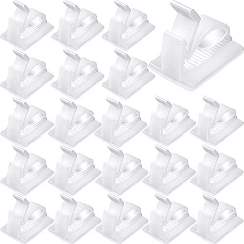 120 Pièces Clips de Câble Extérieurs Clips de Gestion de Câbles Adhésifs Clips de Fil Collant Support de Fil Organisateurs de Crochets de Câbles pour Maison Lumineuse Suspendue Fée Noël(M, Blanc)