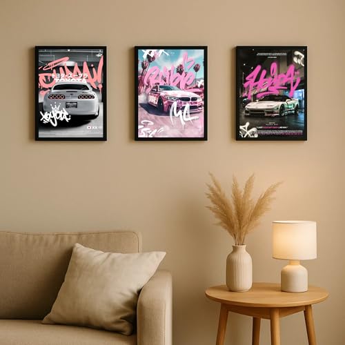 Image of Aniculture JDM Car Poster Bundle - Supra, BMW & Honda NSX A4 HD Wall Art, Vibrant Colors, 300 GSM Thick Cardstock | Modern Room, Bedroom & Office Decor