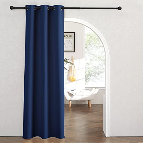 Image of RYB HOME Blackout Curtains Thermal Insulating Privacy Temporary Door Curtains for Bedroom Closet Doorway Accordion Door Interior Living Room Kids Nursery Dining, Wide 60 x Long 90 inch, Navy