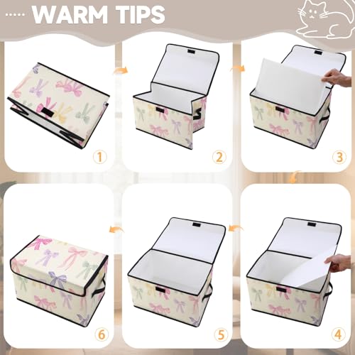 Image of Stackable Storage Bins with Lids,Closet Organizers Fabric Box for Home and Office,Blanket Clothes Organizers,Under Bed Storage Containers 3 Pack