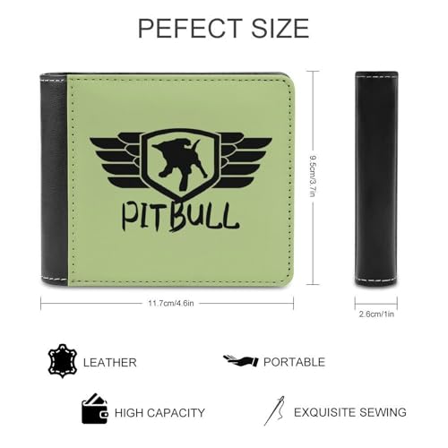 Pit Bull Dog Logo Fashion Bifold Wallets for Men Women Slim & Thin Credit Card Holder Wallet Purse2