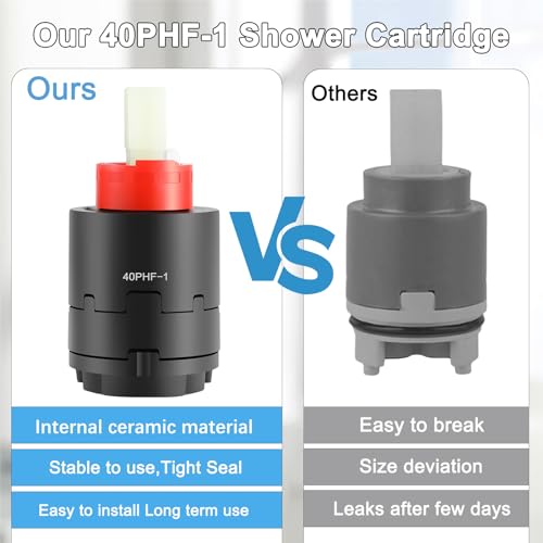 40PHF-1 40mm Pressure Balance Cartridge,Shower Cartridge Replacemen,Compatible With Shower Faucet for Shower Valve, Product Height 3.22 in (82mm) Width 1.57 in (40 mm) by Vayolli - Image 3