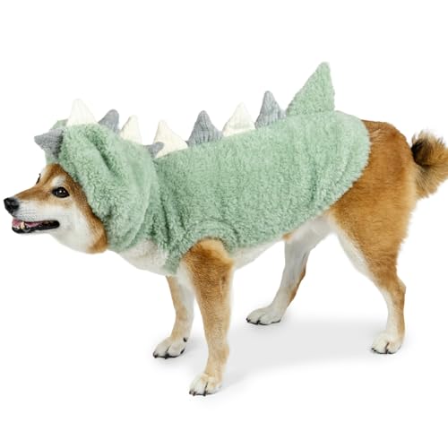ペットパラダイス 犬 服 冬 恐竜 くるふわ なりきり パーカー コスプレ コスチューム ハロウィン 仮装 グリーン 小型犬 【参考 SM 柴犬 ビーグル (〜13kg) ペットパラダイス国内直営店72店舗展開2025/10/1時点】