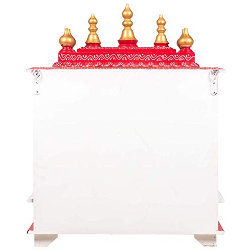 Templo de madera para colgar en casa, altar hindú multicolor pintado a mano