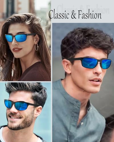 Image of Night Driving Glasses for Men Women, Classic Square Sunglasses Anti Glare Polarized HD Night Vision Glasses