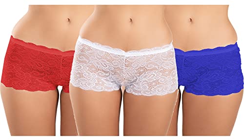 Image of FIMS - Fashion is my style Cotton Lycra Net Boy Short Panty for Womens, Mid Rise, Satin, Hipster Panties, Daily Use, Back and Front Coverage, Brief, See Main Image to Check How Many Panty You Will Get