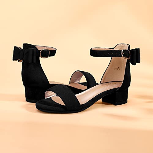 Image of PANDANINJIA Girls Dress Shoes Toddler Kids Heels Sandals Flower Girl Shoes | Ankle Strap,Open Toe,Wedding,Party,Dance,Prom,Birthday,Little Big Kid,Flower Girl Shoes,Foam Insole,1.2 in Heel Dress Pumps