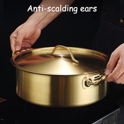 Cacerola de acero inoxidable de 6,8 litros con tapa para caldos 3