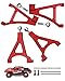 hopsupRC Front Upper Lower Suspension A-Arms Upgrades Part for 1/16 Mini Slash,4PCS Aluminum Front Upper & Front Lower Arms Hops Ups for 1/16 Mini Slashï¼ˆ70054-1,Red