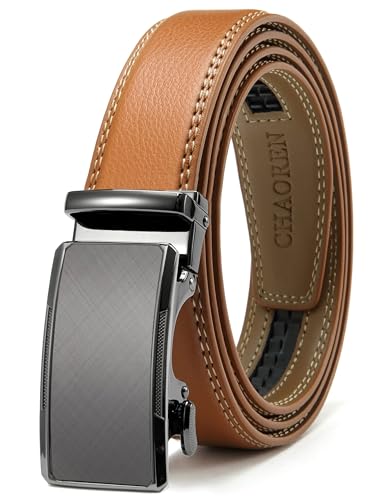 Image of CHAOREN Mens Dress Belt - Mens Ratchet Belt Leather for Dress Pant - Micro Adjustable Belts Fit Everywhere