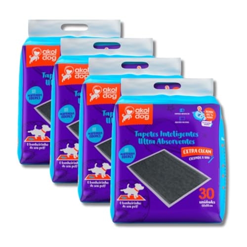 Kit 4 Tapetes Higiênicos 60×80 Cinza Ultra Absorvente