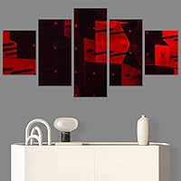 SIGNWIN 5 Panel Canvas Wall Art Abstract Colorful Hallway Industrial Lights Modern Artwork for Home Decorations Ready to Hang - 60