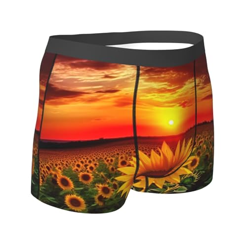 Men's Comfort Underwear, Sunset Sunflower Boxer Briefs for Men - Tagless Moisture Wicking Stretch Trunks3