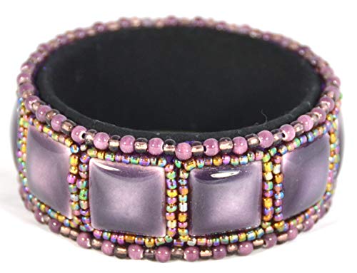 Bracelet fantaisie perles et porcelaine violette, le cadeau idéal pour elle