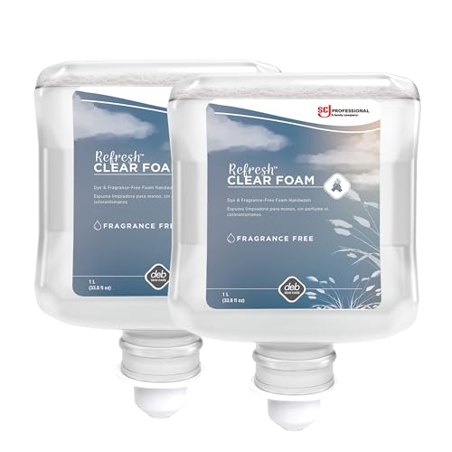 SC Johnson Professional Refresh Clear Foam Soap Cartridge Refill Pack, Foaming Hand Soap, 1 Liter Cartridge Foam Soap Refill, 2 Count, for Professional Use Only