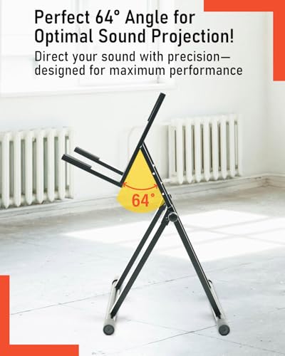 Image of Stage Rocker Heavy Duty Amp Stand for Guitar and Bass, Stable 64 A-Frame Support for Heavy Duty Amps, 150 lbs Capacity, Adjustable Height 26-31 inch, Black