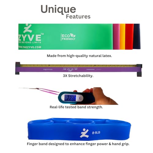 Image of Resistance Bands Set for Women & Men - 12'' Heavy Duty Natural Rubber Exercise Loop Bands for Legs,Glutes,Strength Training,Stretching,Physical Therapy- Pack of 5 with Carry Pouch