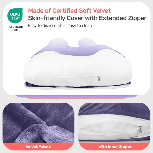 Nuliie Pregnancy Pillow for Sleeping, U Shaped Full Body Pillow Pregnancy Pillows, Maternity Pillow Support for Back, Hips, Legs for Pregnant Women, With Washable Velvet Cover (Purple)