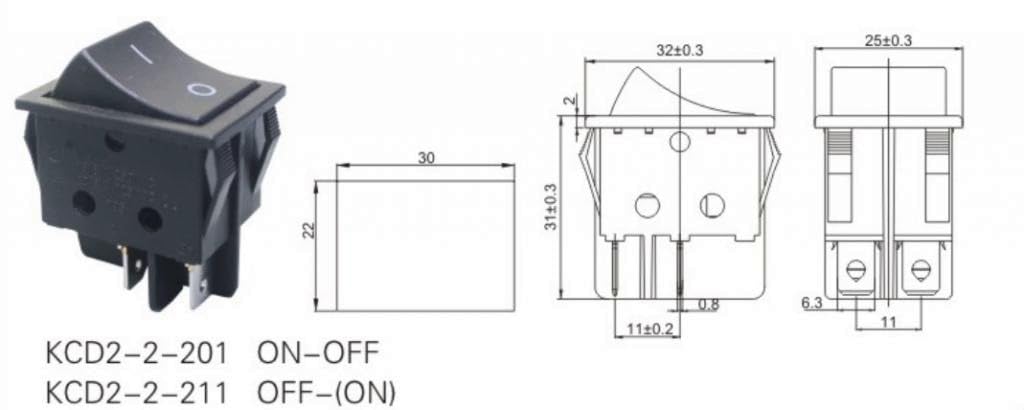 Pulsante A Bilanciere OFF/ON 4 Pin - Interruttore Per Tosaerba E Dispositivi Elettrici - Foto 13
