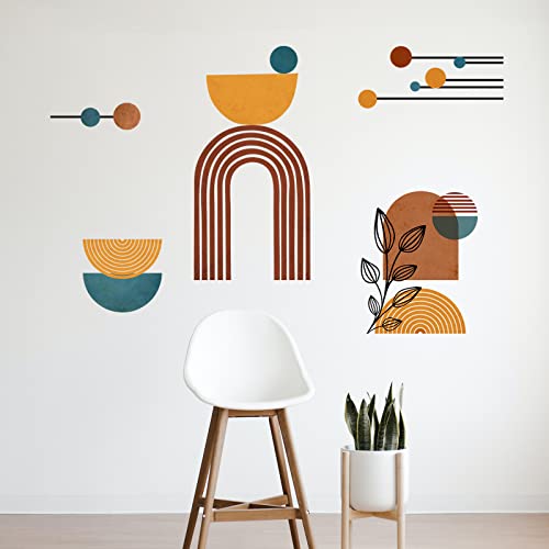 Mfault Boho Geometric Arch Abstract Aesthetic Wall Decals Stickers, Minimalist Bohemian Plants Living Room Decorations Bedroom Art, Modern Home Kitchen Decor #TOP4