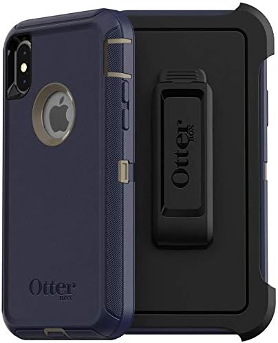 OtterBox DEFENDER SERIES SCREENLESS Case Case for iPhone Xs & iPhone X - Retail Packaging - DARK LAKE (CHINCHILLA/DRESS BLUES)
