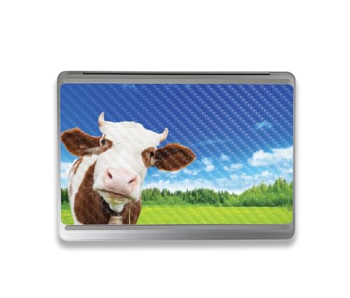 Image of MightySkins Carbon Fiber Skin Compatible with Microsoft Surface Laptop Studio 2 (2023) Full Wrap Kit - Cow Face | Protective, Durable Textured Carbon Fiber Finish | Easy to Apply | Made in The USA