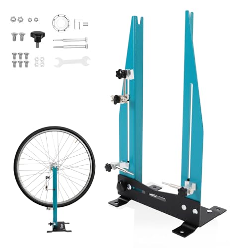 JAYGOVAN Wheel Truing Stand Bicycle Wheel Maintenance Tool, Bike Wheel Truing Stand with Wrench Width Adjustable 3.5''-5.9'', Great Wheel Alignment Repair Tool for Rim Truing for MTB Road