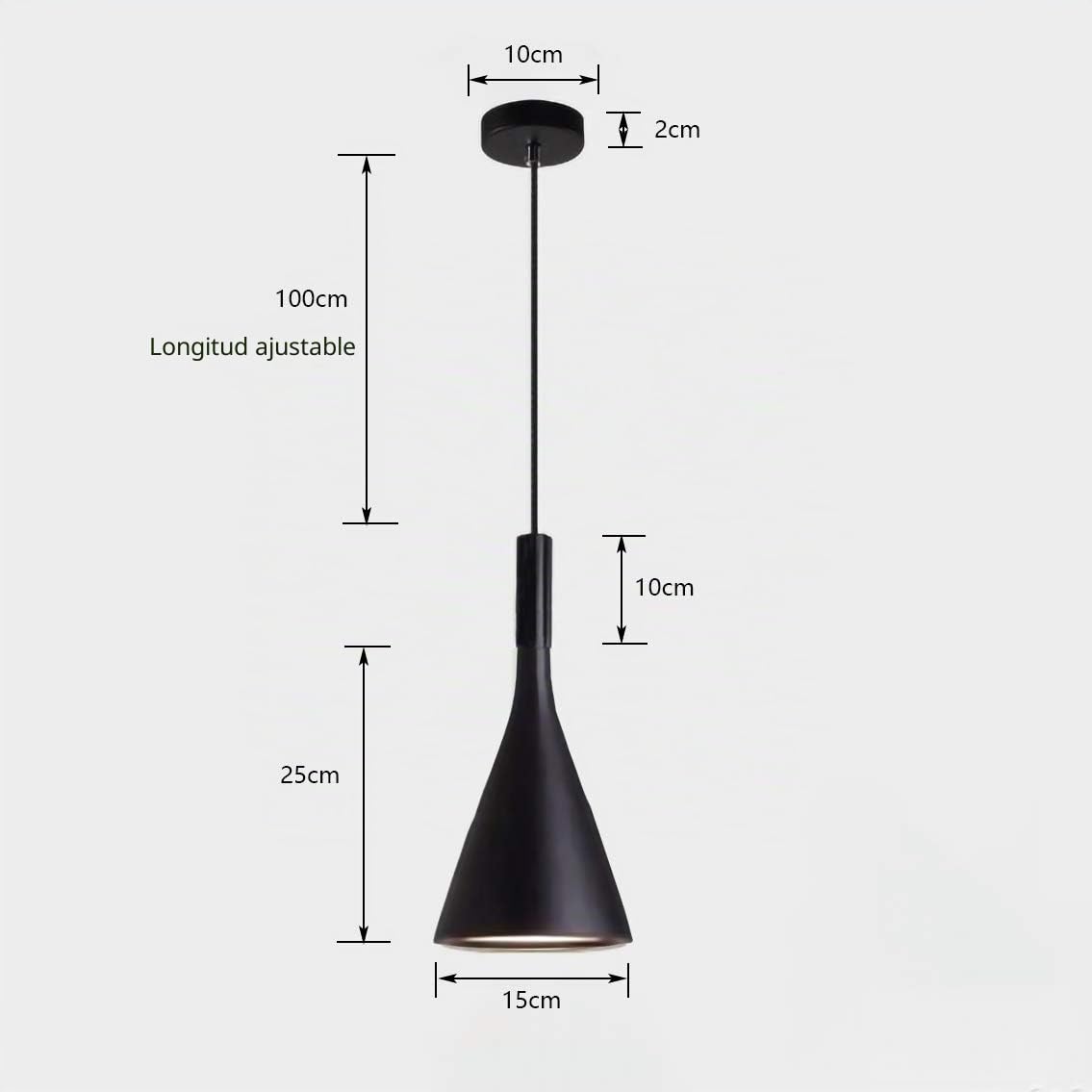 Vecys Lámpara Colgante E27 Lámpara Araña Embudo Resina Imitación Cemento, Lamparas de Techo Colgantes Modernas para Oficina, Restaurante, Cafetería, Bar, hotel, Restaurante Ligero(Negro)