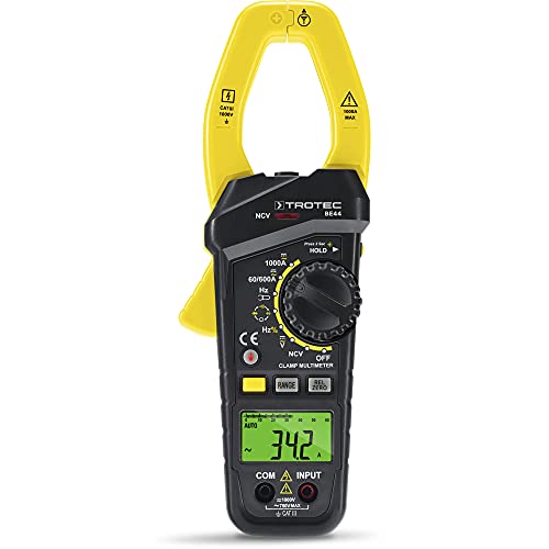 TROTEC Stromzange BE44 – Professionelles Zangenamperemeter mit True-RMS-Funktion für Wechsel- und...