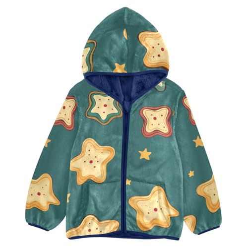 Christmas Cookies Girls Fleece Jacket Girls Fall Jacket Girls Zip Up Hoodie Girls Sherpa Jacket 2-10T