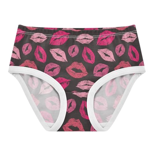 Little Girl Underwear Toddler Panties Kids Undies Lips Lipstick Soft Cotton Briefs 2T-8Y