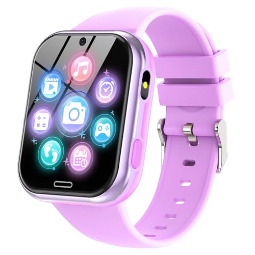 Smartwatch per Bambini, Orologio Intelligente per Ragazza e Ragazzo con 19 Giochi, Impostazioni Genitori, Contapassi, Musica Modalità Scuola, Musica MP3, Kids Smart Watch per Bimbi 4-10 Regalo, Viola