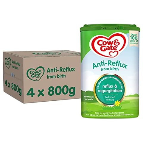 Cow & Gate Anti-Reflux Baby Milk Powder Formula, from Birth, 800 g (Pack of 4) Cover