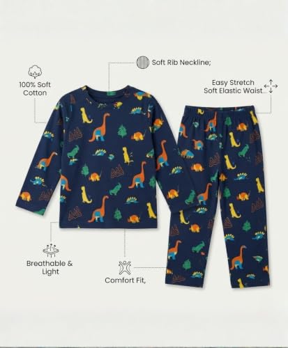 Image of Anthrilo Pure Cotton Printed Pyjama Set for Girls | Sleepwear | Night Suit, Night Wear | Long Sleeves T-Shirt & Pyjama | Regular Wear | 0-14 Years