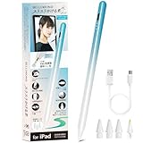 ベルモンド iPad用 タッチペン スタイラスペン マグネット変更 | アップルペンシル apple pencil 対応 ペン先 4個 金属製 付属 | 傾き感知/磁気吸着/パームリジェクション iPad Pro air mini 対応 緑 B1420 スラスラかける君 #13 グラデーションエメラルド