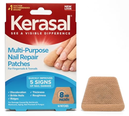 Kerasal Multi-Purpose Nail Repair Patches - 14 Count - Nail Repair for Damaged Nails, 8-Hour Nail...