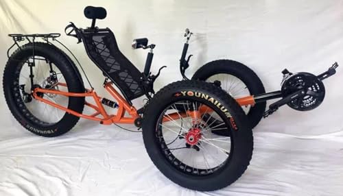Fat Tire 9 Speed Recumbent 3 Wheel Pedal Tricycle Bike Bicycle