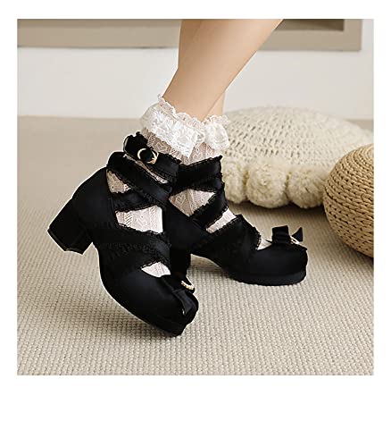 Women's Lolita Shoes Mid-Heel Ankle Strap Vintage Dress Party Pumps3