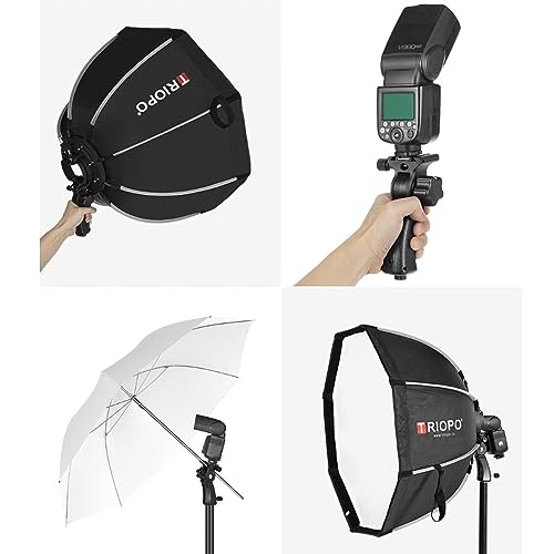 Triopo Softbox 21.6in/55cm Octagon Umbrella Photography Softbox for Godox V860II V860III V850II V850III TT600 TT685 TT685II YN560 III IV JY-680A, etc Flash Speedlite Speedlight Soft Boxes (KS2-55)