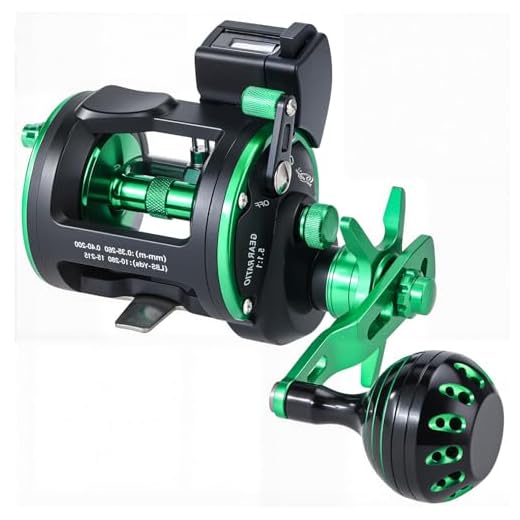 Sougayilang Line Counter Trolling Fishing Reel,Conventional Level Wind Trolling Reel, Graphite Body, Durable Stainless-Steel and Brass Gears, Large Line Capacity, Powerful Carbon Disc Drag-RZC20R